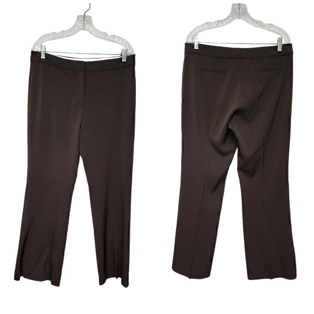 Tahari Wide Leg Business Dress Pants Size 12 Color Brown